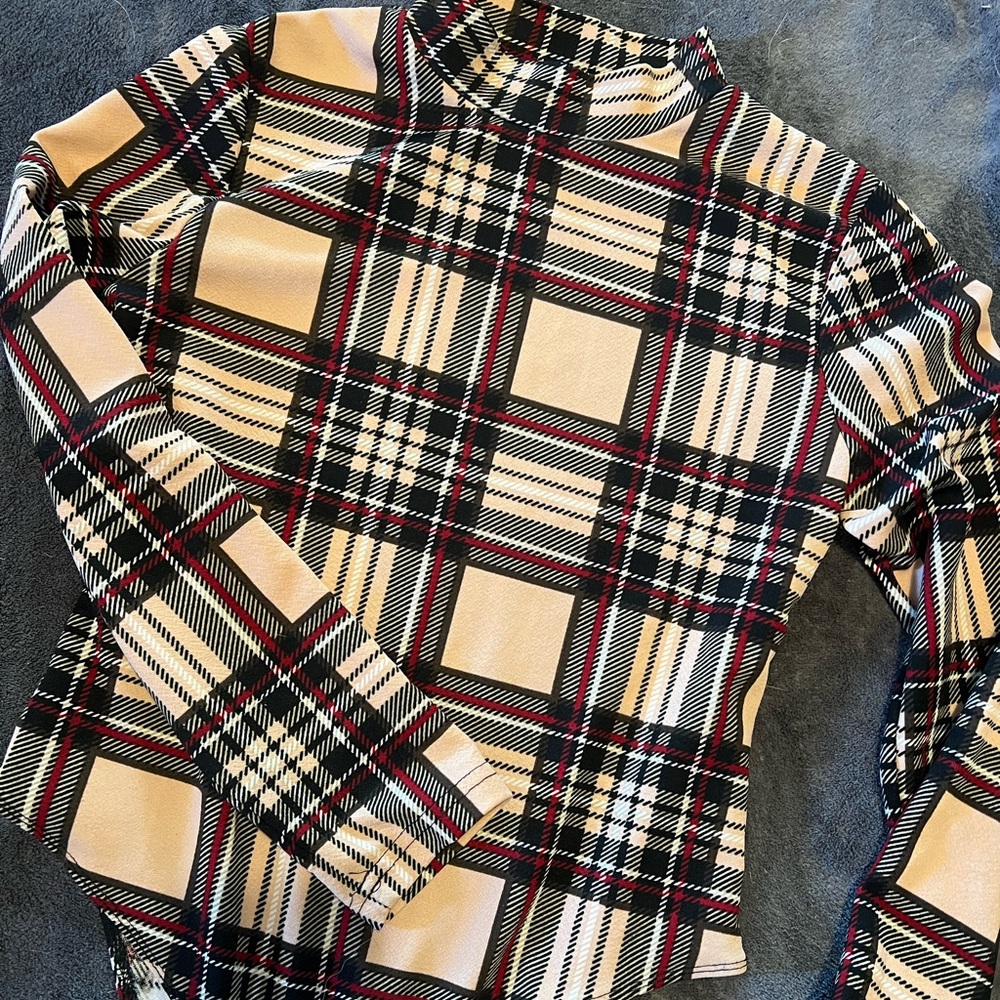 Holiday body suit plaid Burberry print